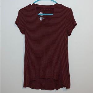 Burgundy and Black Striped Shirt